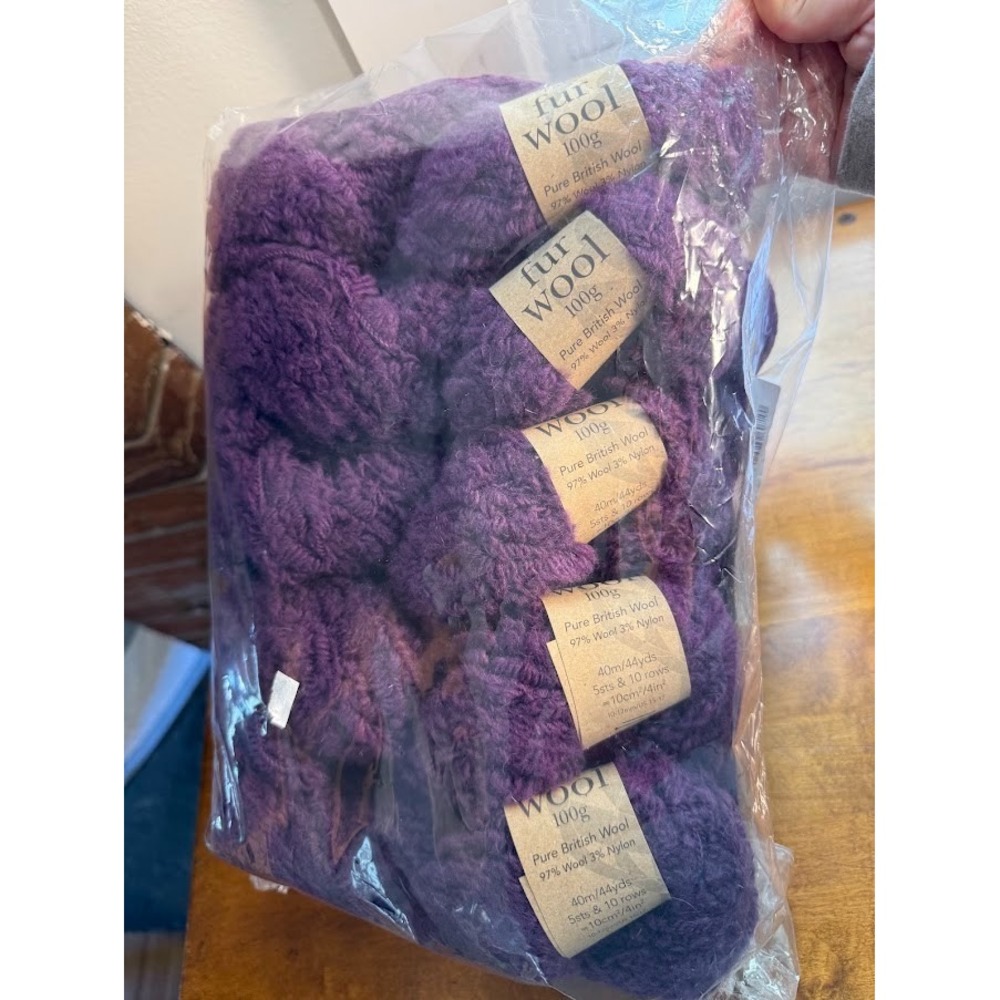 Fat Fur Wool LOT Erika Knight Mulberry (Purple) 100g 440 Yard total Made In UK